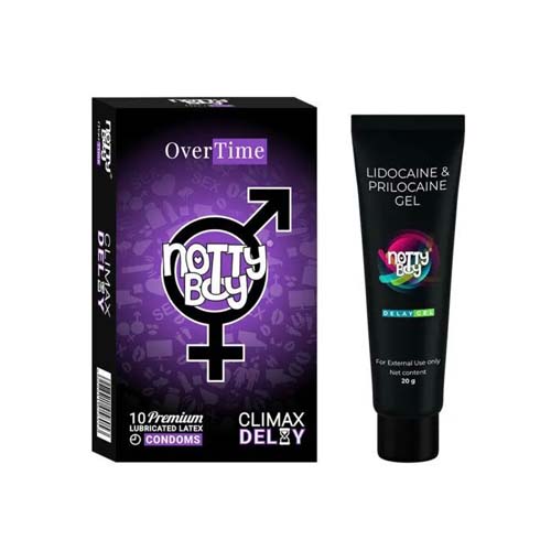 Notty Boy Delay Gel For Men 20 gm & Climax Delay Condom Pack of 1pc Gel & 10pcs Condom