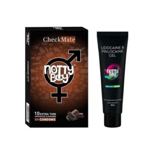 Notty Boy Long Last Delay Gel For Men 20gm & Thin Chocolate Flavored Condom Pack of 1x10pcs